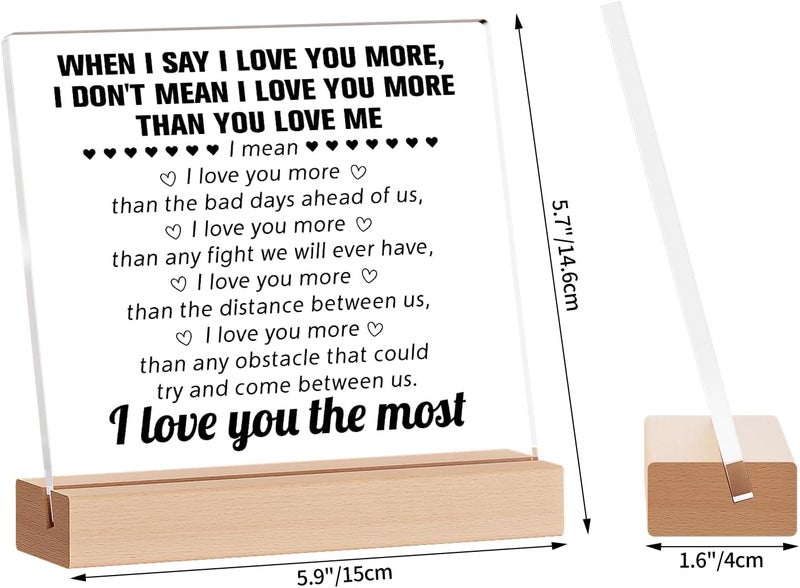 Funnli Gifts for Him Her Wife Husband Acrylic Plaque, Birthday Valentines Day Anniversary Wedding Gifts for Boyfriend Girlfriend, I Love You Romantic Gift for Couple Keepsake - Image 2